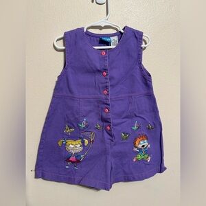 SUPER RARE Viacom Nickelodeon Rugrats 1998 Girls Purple Jumper Size 6
